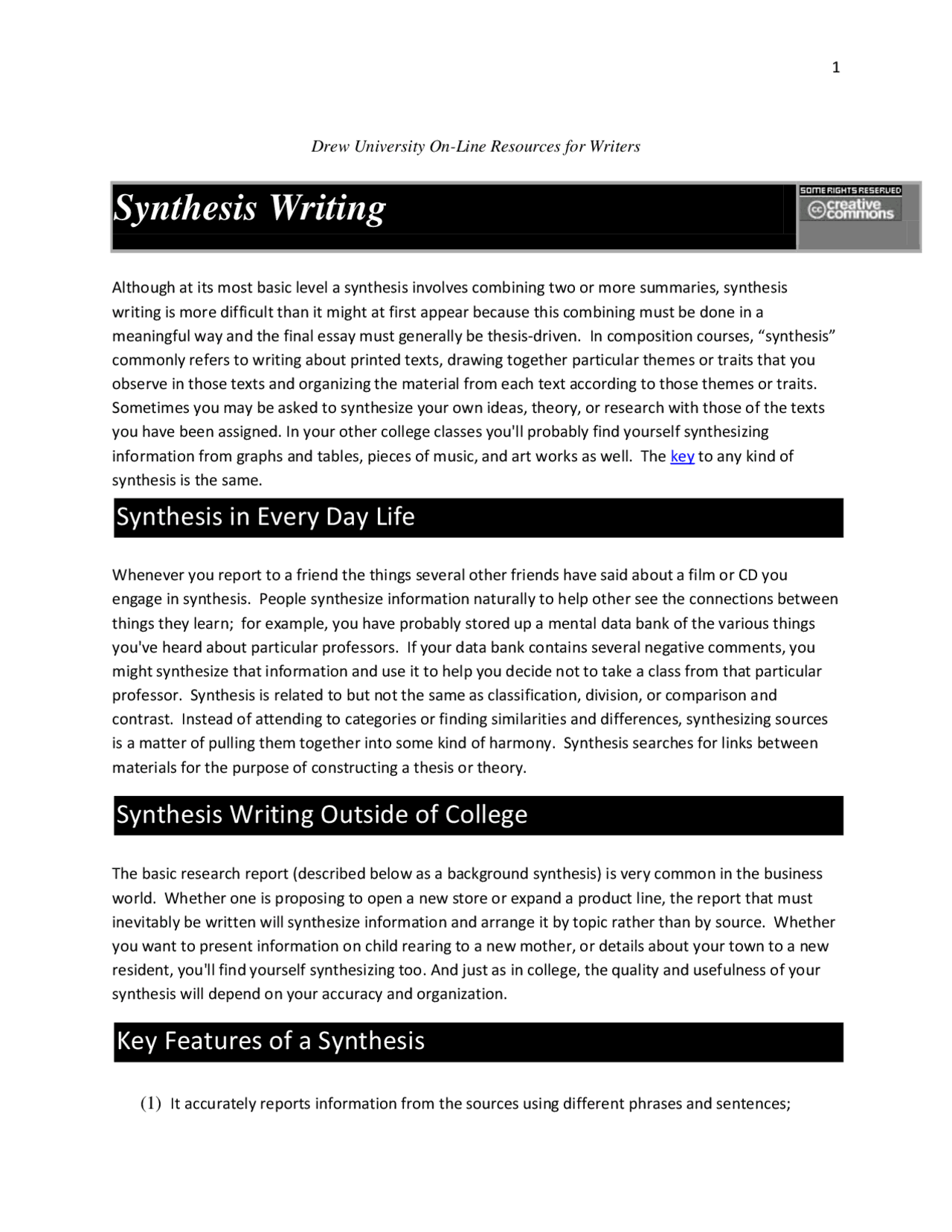 Synthesis Writing Essay Introduction and Tips - Docsity