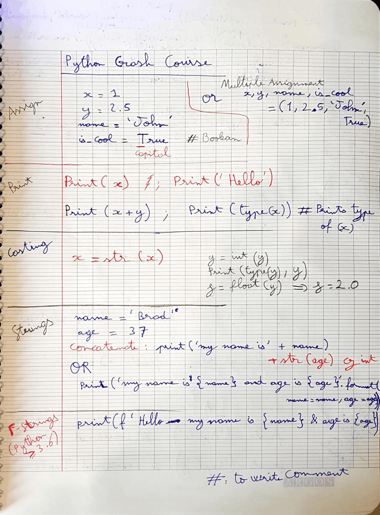 Python crash course - Docsity