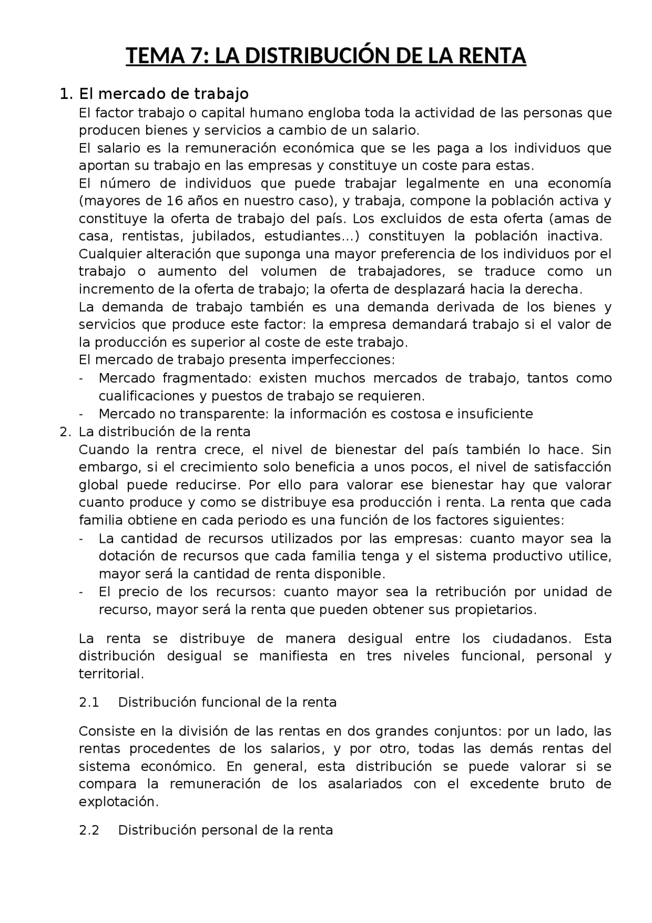 Tema 7 de Economía 1Bach - Docsity