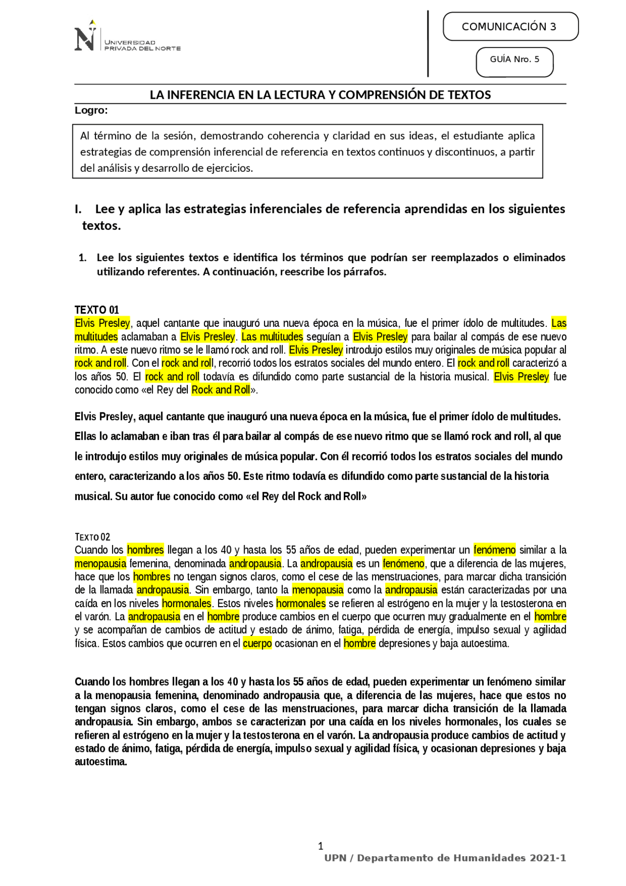 LA INFERENCIA EN LA LECTURA Y COMPRENSIÓN DE TEXTOS Docsity