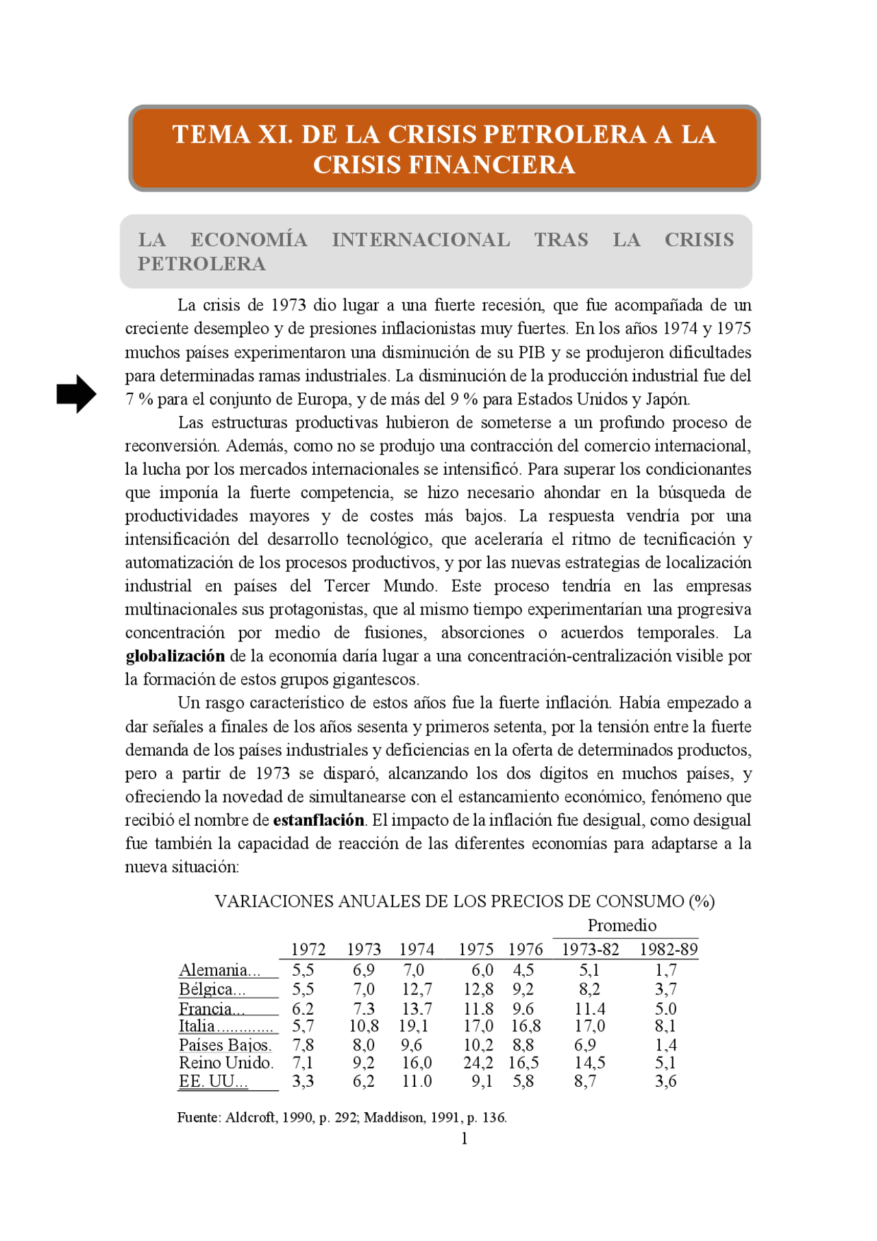 DE LA CRISIS PETROLERA A LA CRISIS FINANCIERA LA ECONOMÍA INTERNACIONAL ...