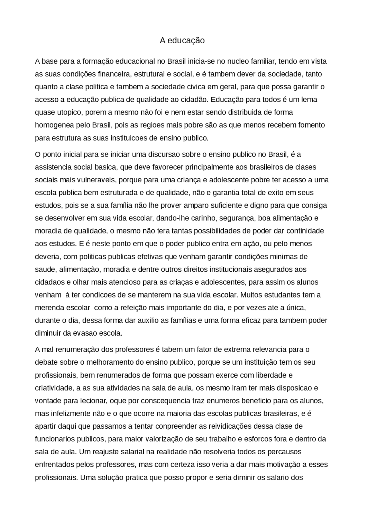 Educação publica no brasil - Docsity