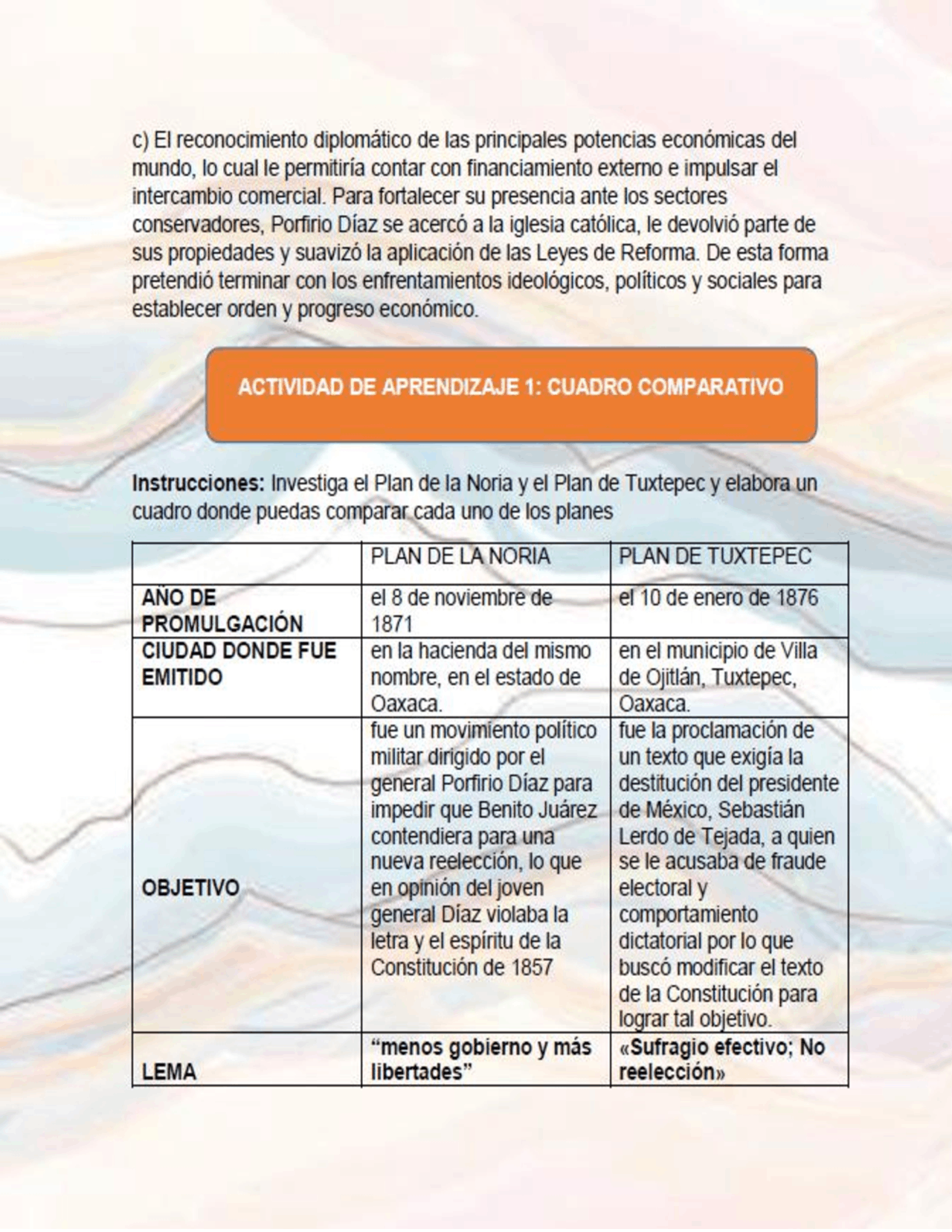 Plan de noria y plan de tuxtepec Docsity Plan de noria y plan de tuxtepec Docsity