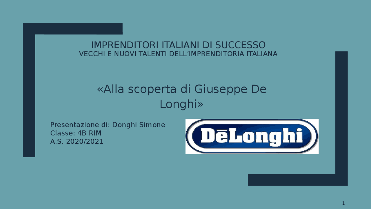 Giuseppe de Longhi - Docsity
