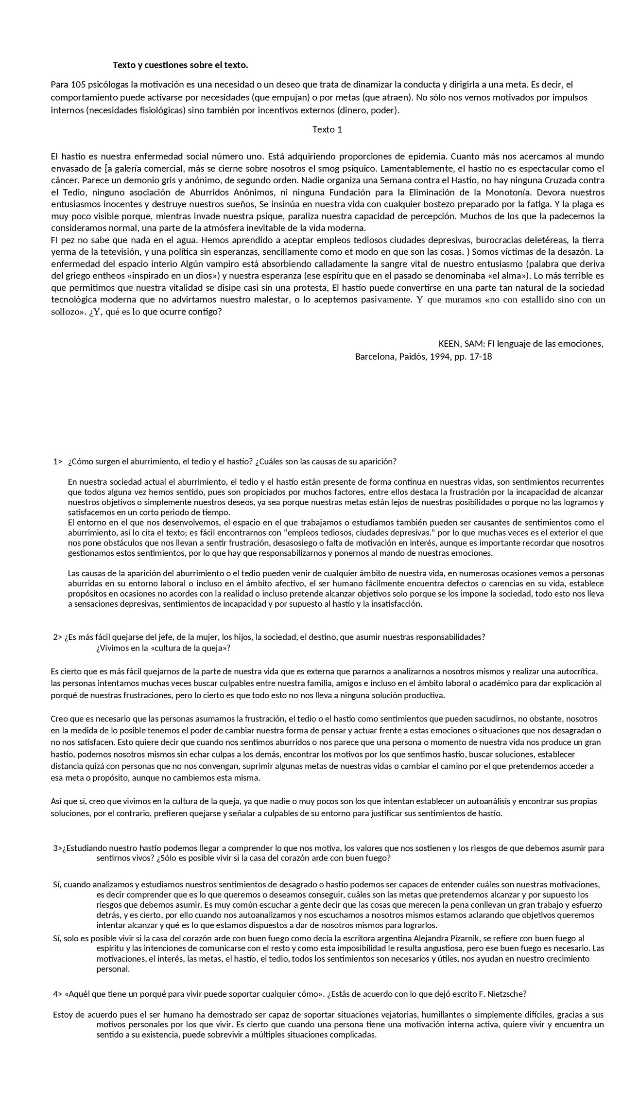 Trabajo psicologia 2 bach - Docsity