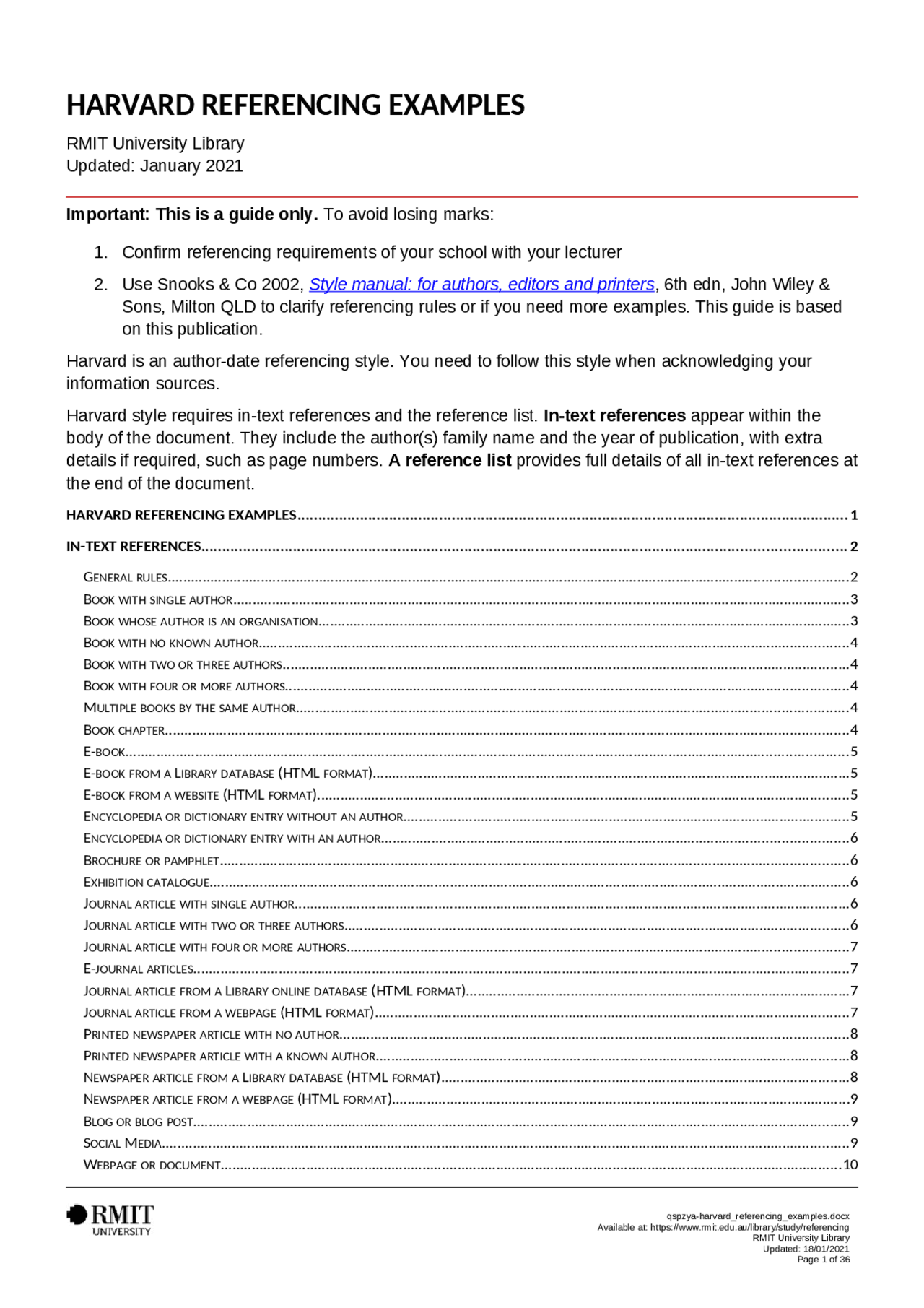 Harvard references list - Docsity