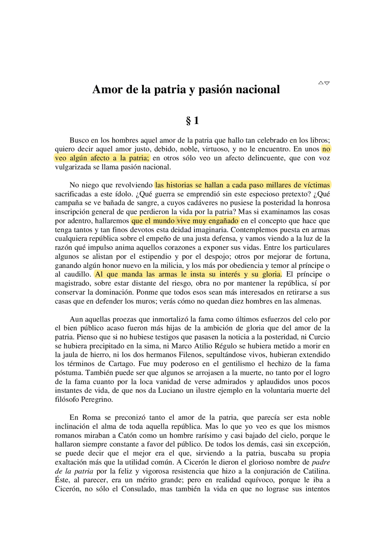 Amor de la patria y pasión nacional - Docsity