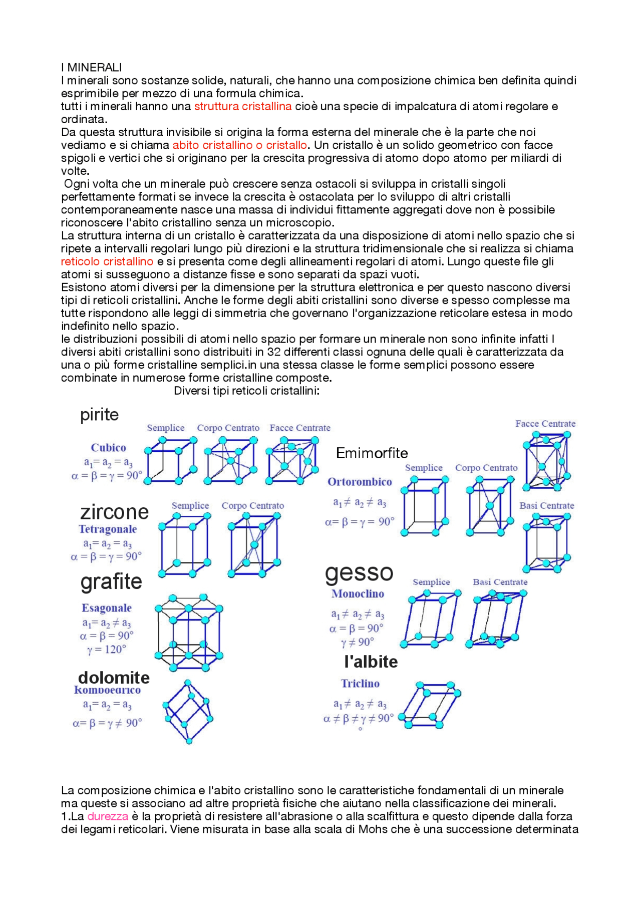 Formazione e caratteristiche di rocce minerali(completo) - Docsity