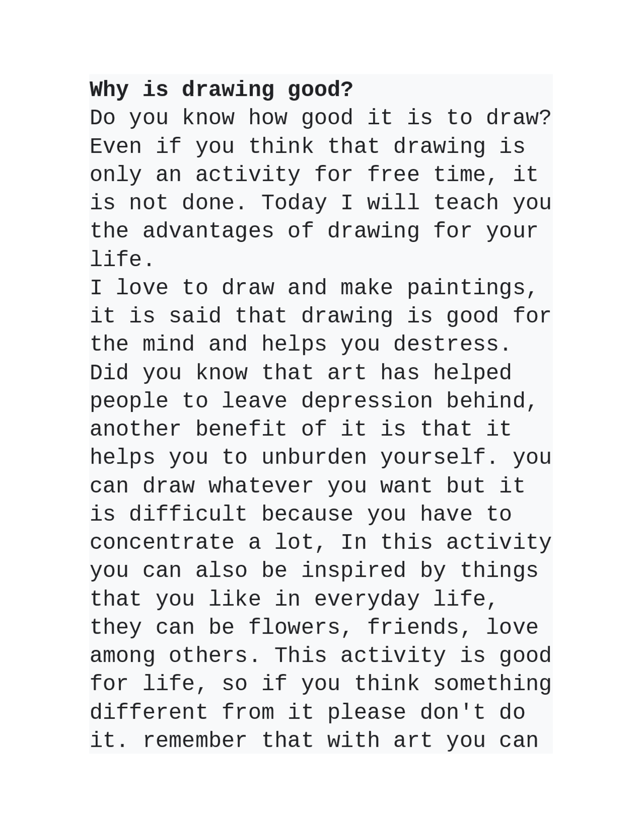 Why is drawing good? Docsity