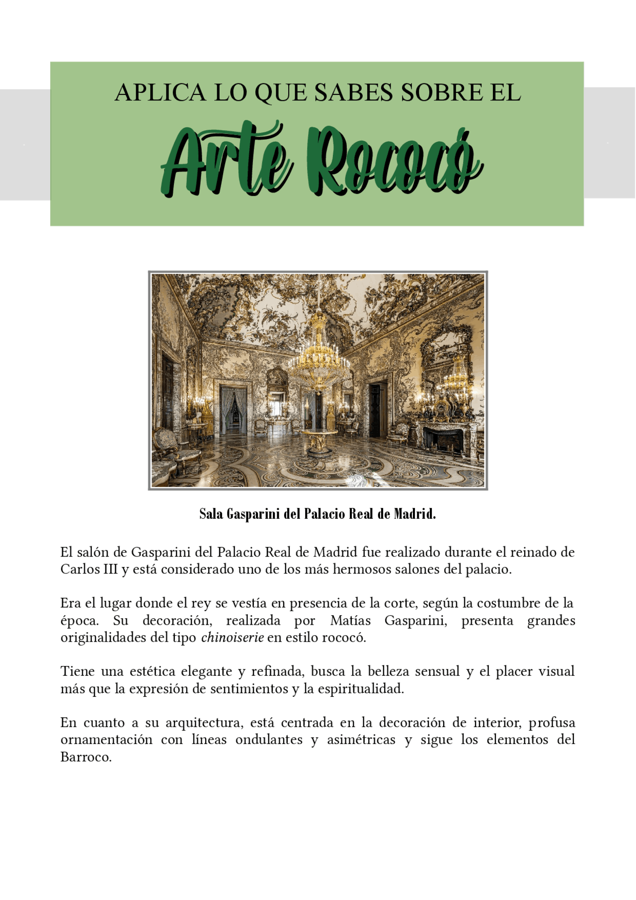 Trabajo Sobre El Arte Rococo Docsity