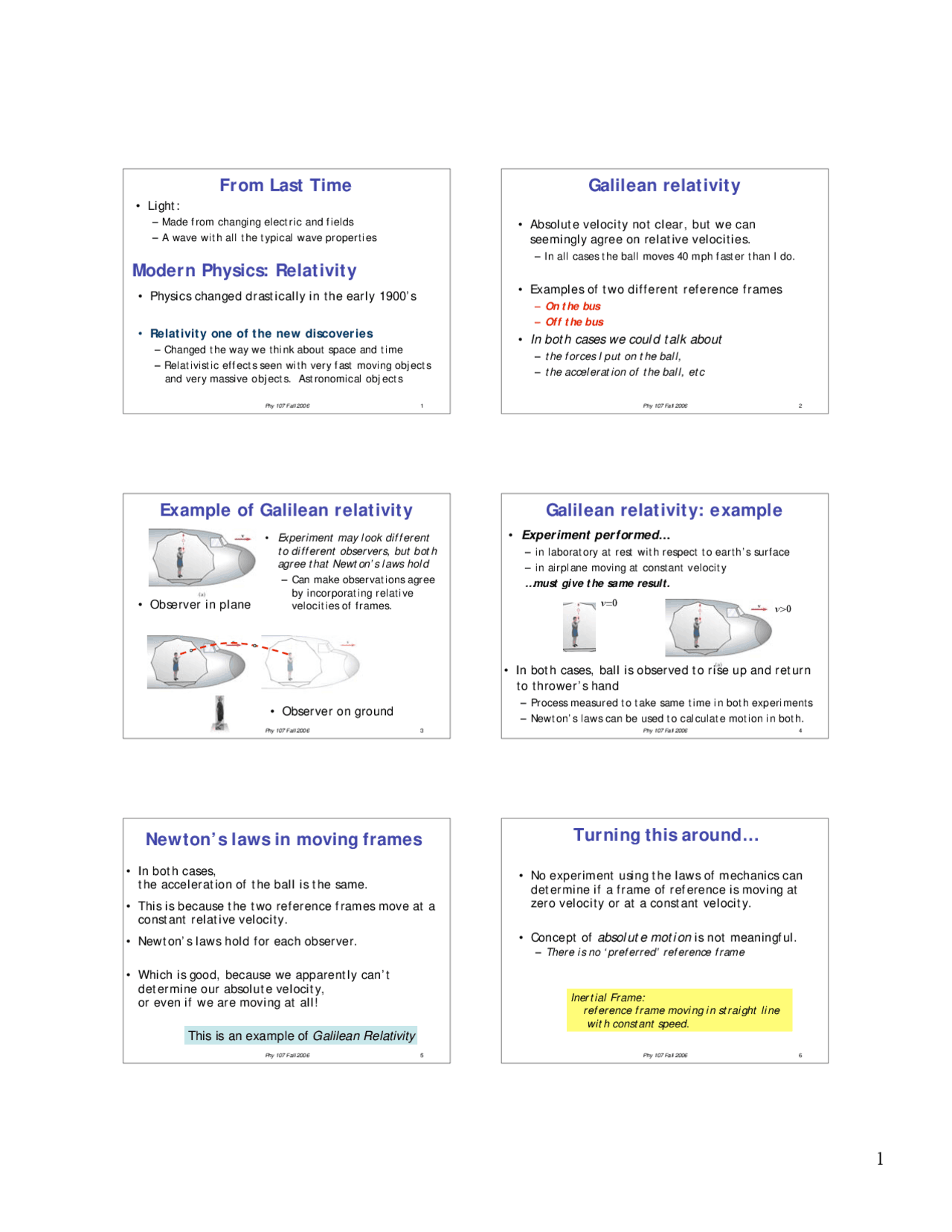 Physics lecture about relativity and quantum mechanics - Docsity