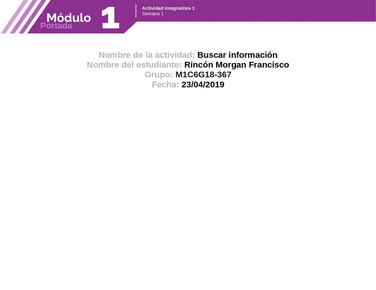 Modulo 1 S1 Actividad Integradora 2 Docsity