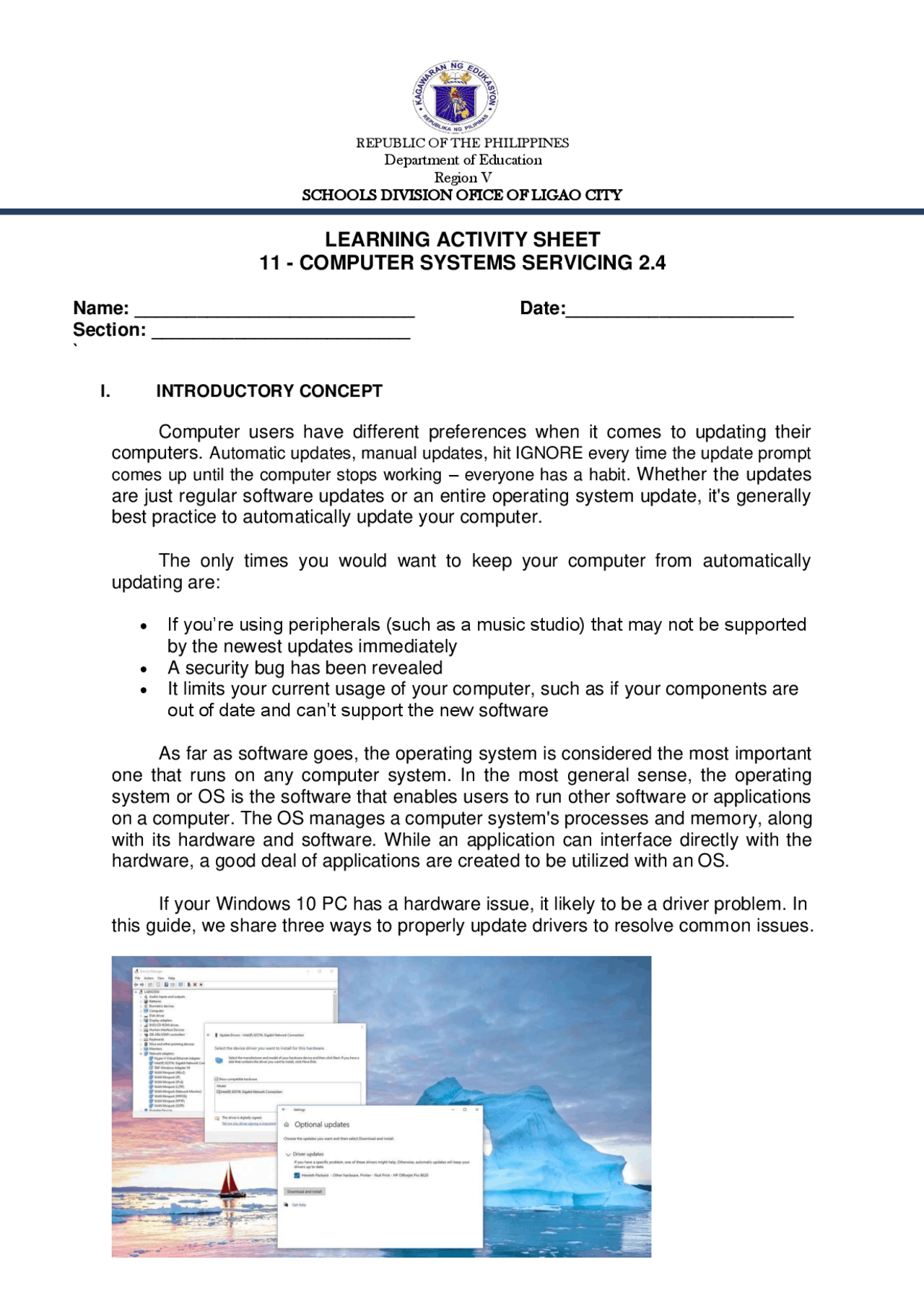 COMPUTER SYSTEMS SERVICING4 - Docsity