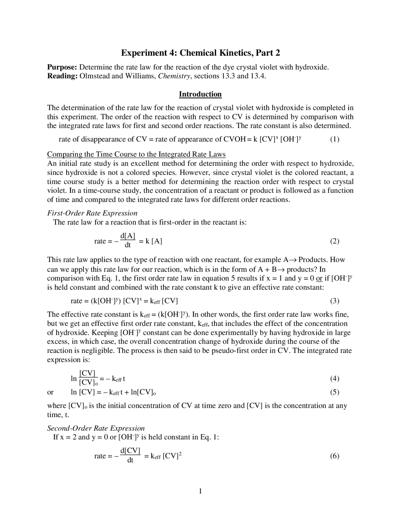 Chemical Kinetics Lab Report Introduction at Jayden Leadbeater blog