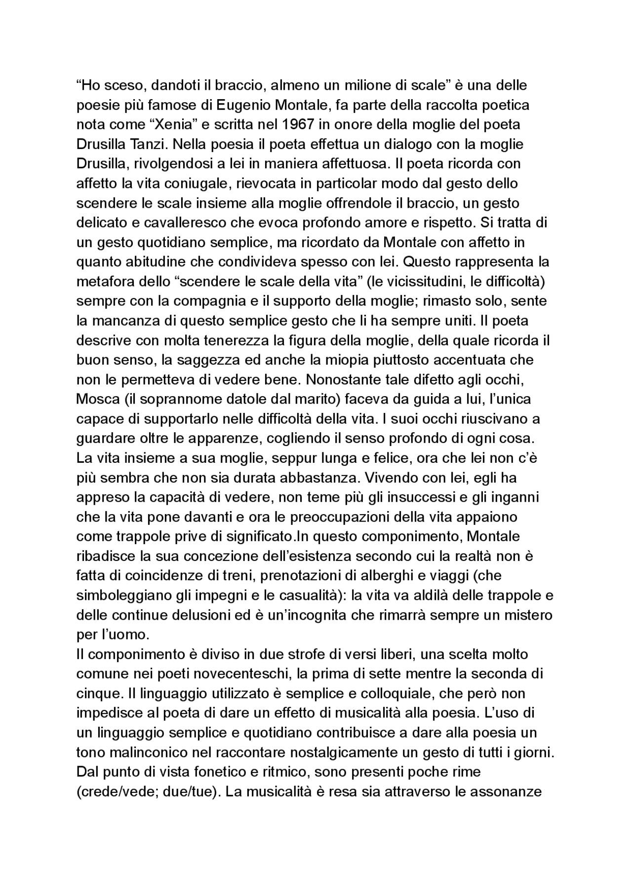 Analisi ho sceso, dandoti il braccio Docsity