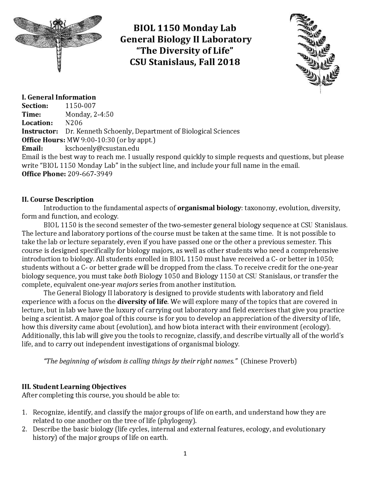 The Diversity of Life - General Biology II Laboratory | Lab Reports ...