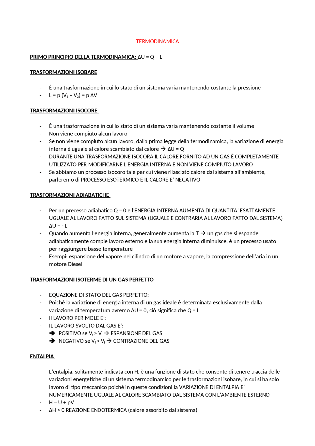 RIASSUNTO DELLE LEZIONI DI FISICA 7 Docsity