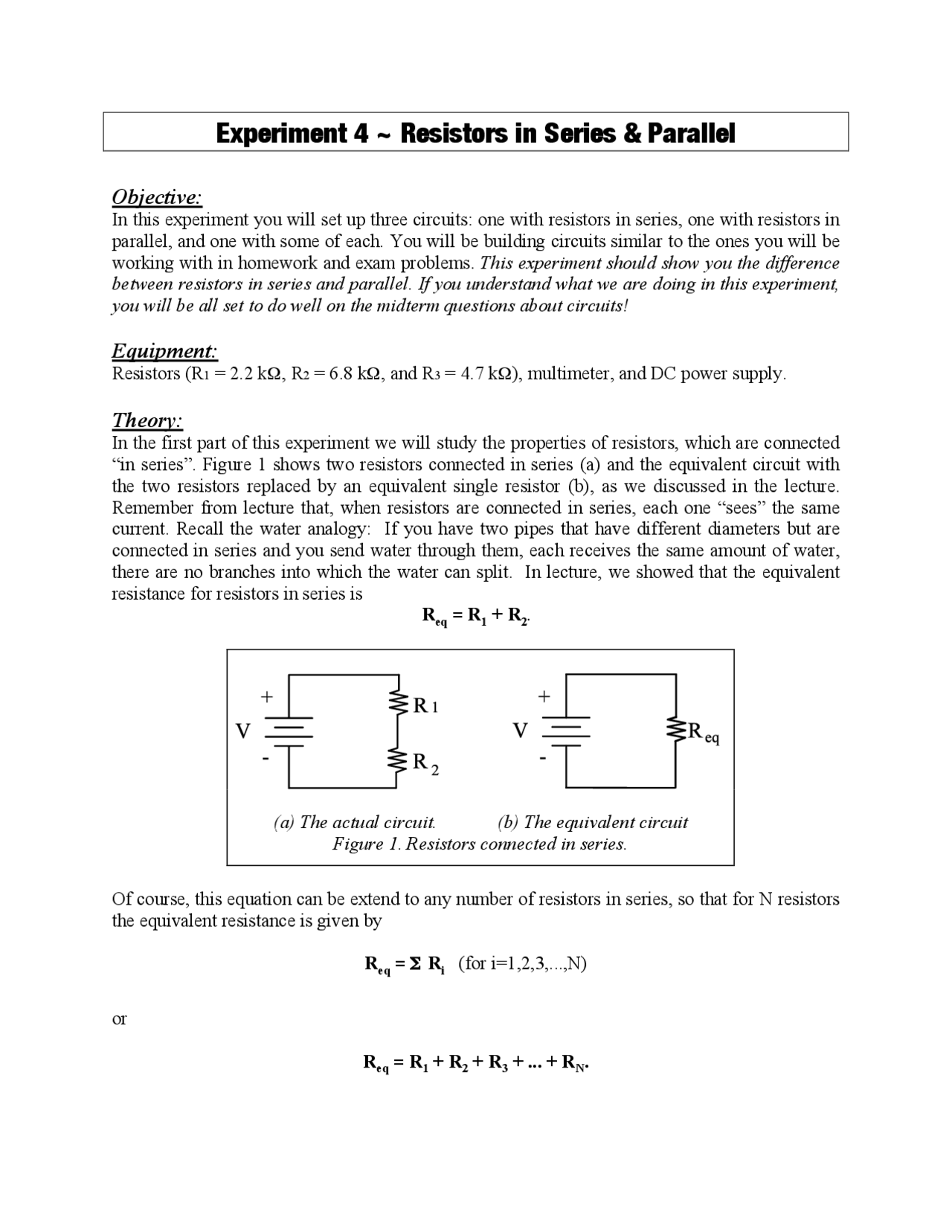 Series And Parallel Resistors Lab Report at Harrison Humphery blog