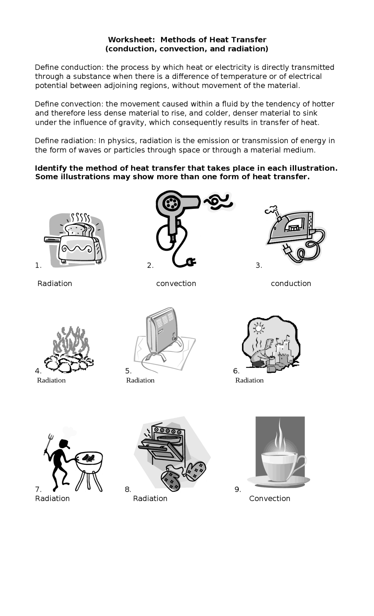 Heat-transfer assighnment Hailey Wensday - Docsity Throughout Conduction Convection And Radiation Worksheet