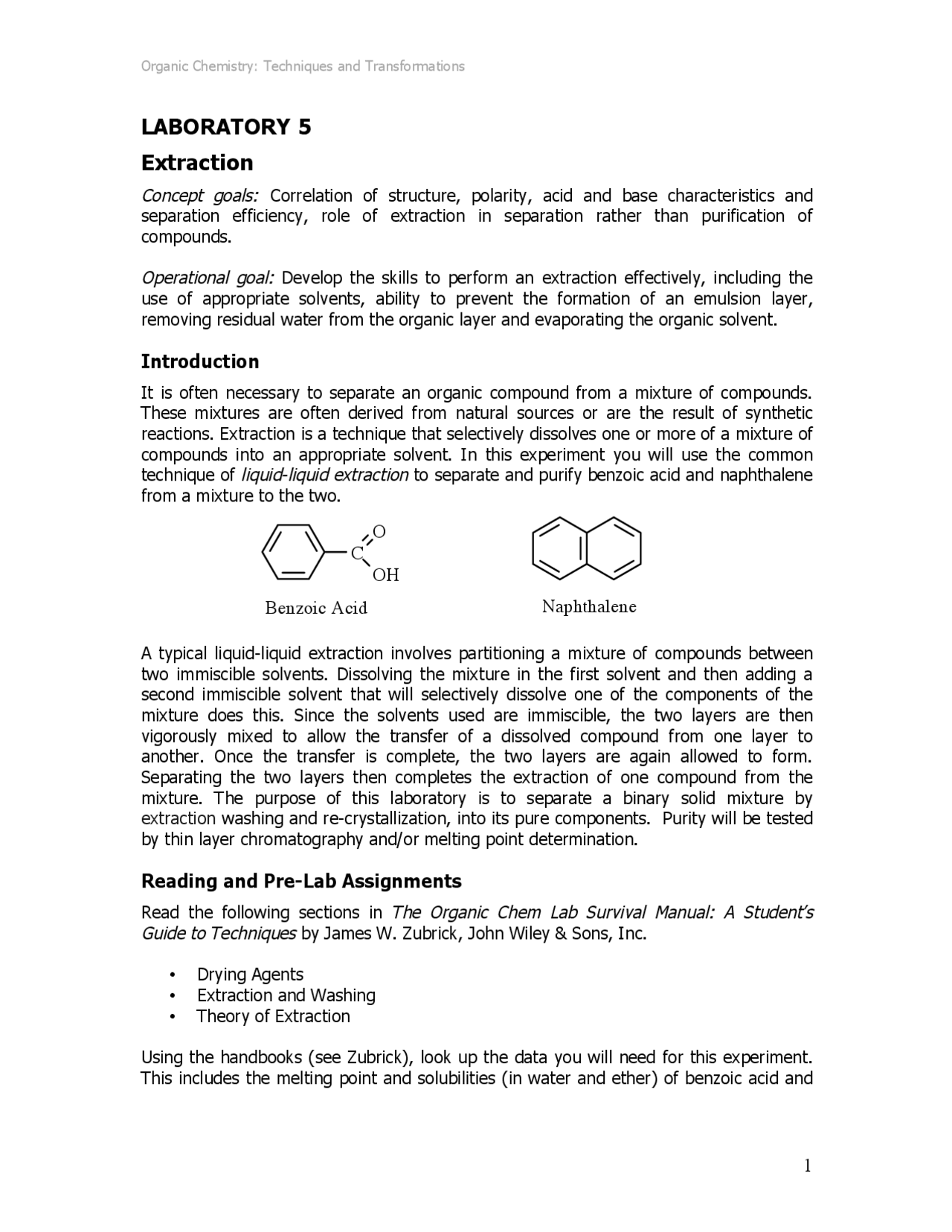Extraction Lab Report - Docsity