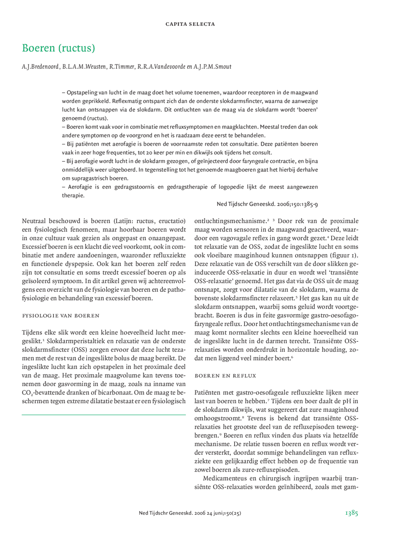 Overzicht van Geneeskunde: Boeren (ructus) - Docsity