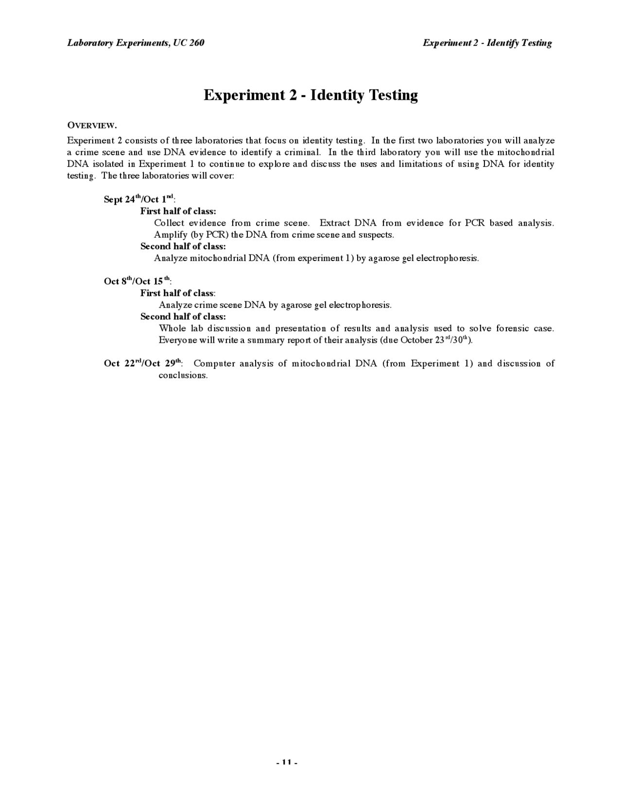 Experiment 2 - Identity Testing - Docsity