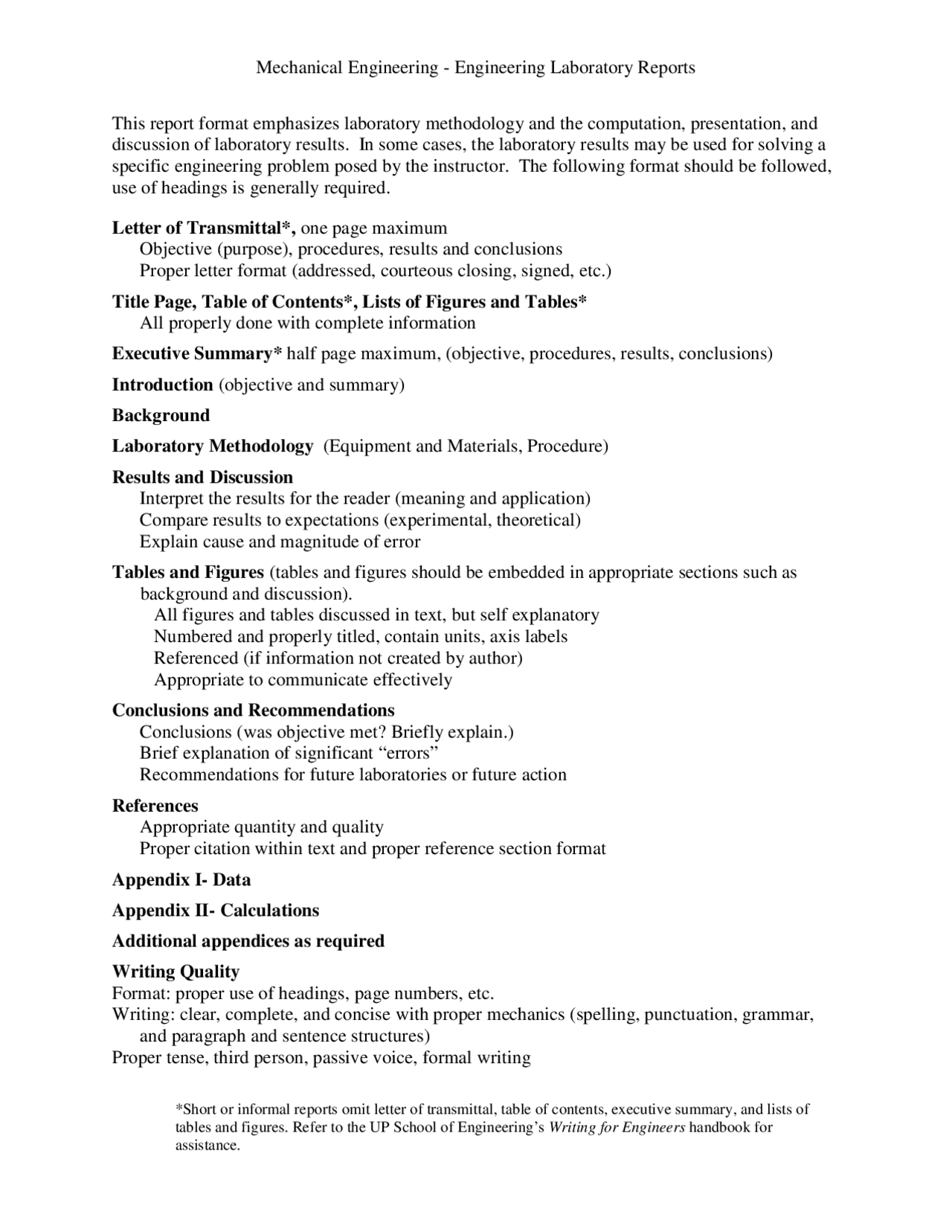 Manufacturing Lab Report Mechanical Engineering - Engineering Laboratory Reports - Docsity