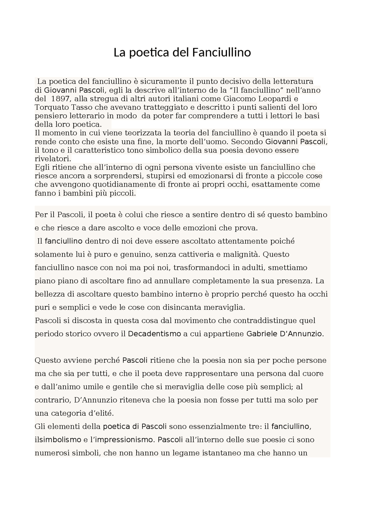 La Poetica Del Fanciullino Docsity la-poetica-del-fanciullino-docsity