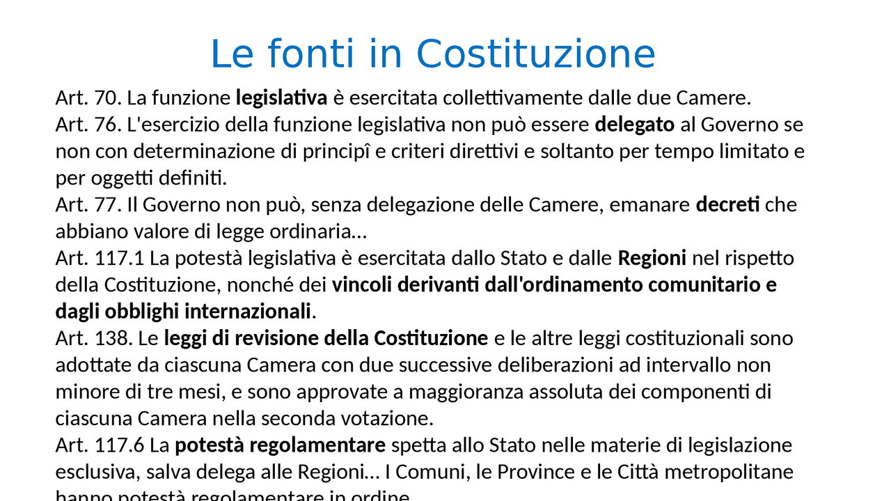 Le fonti del diritto - Docsity