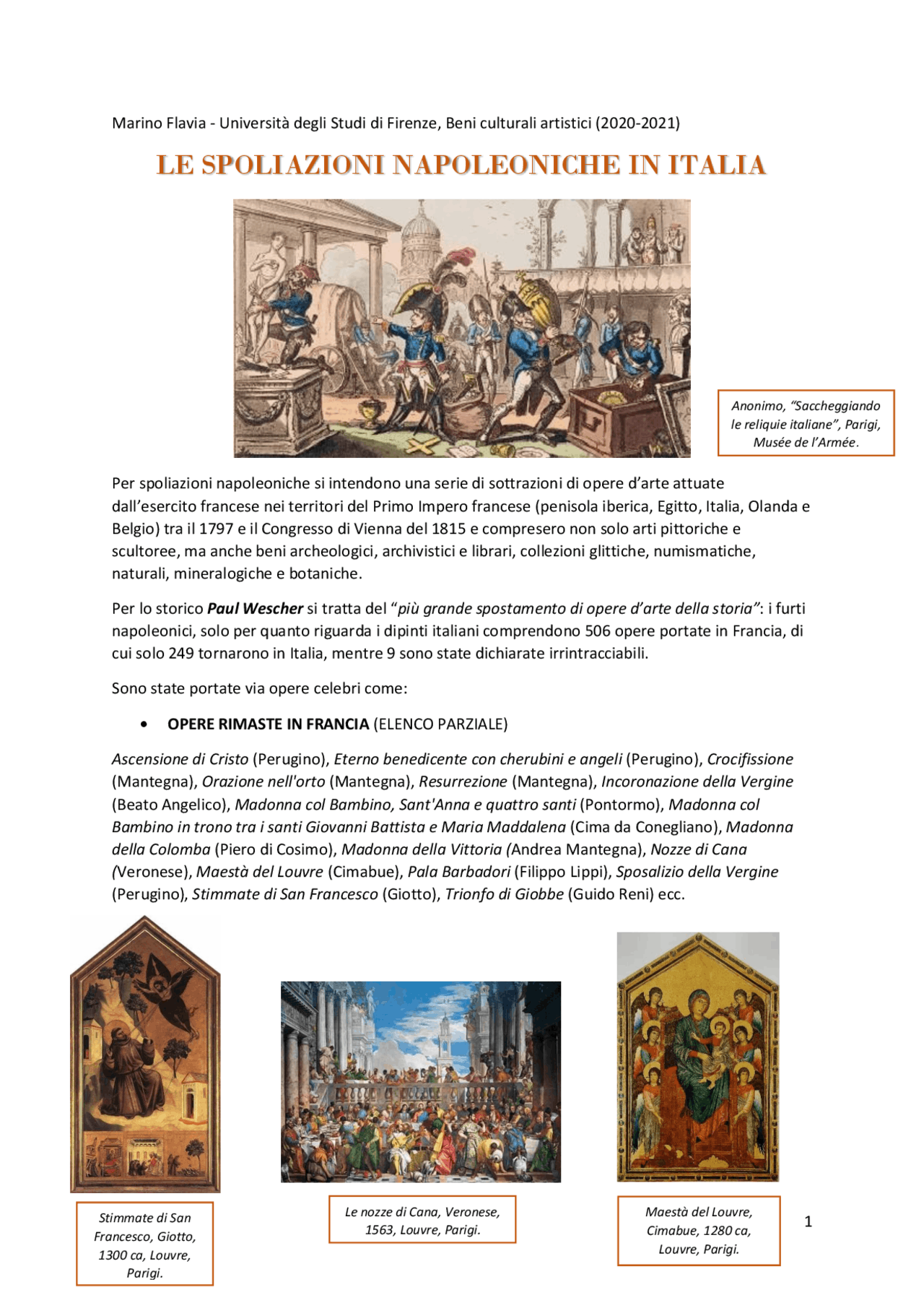 Spoliazioni napoleoniche Docsity