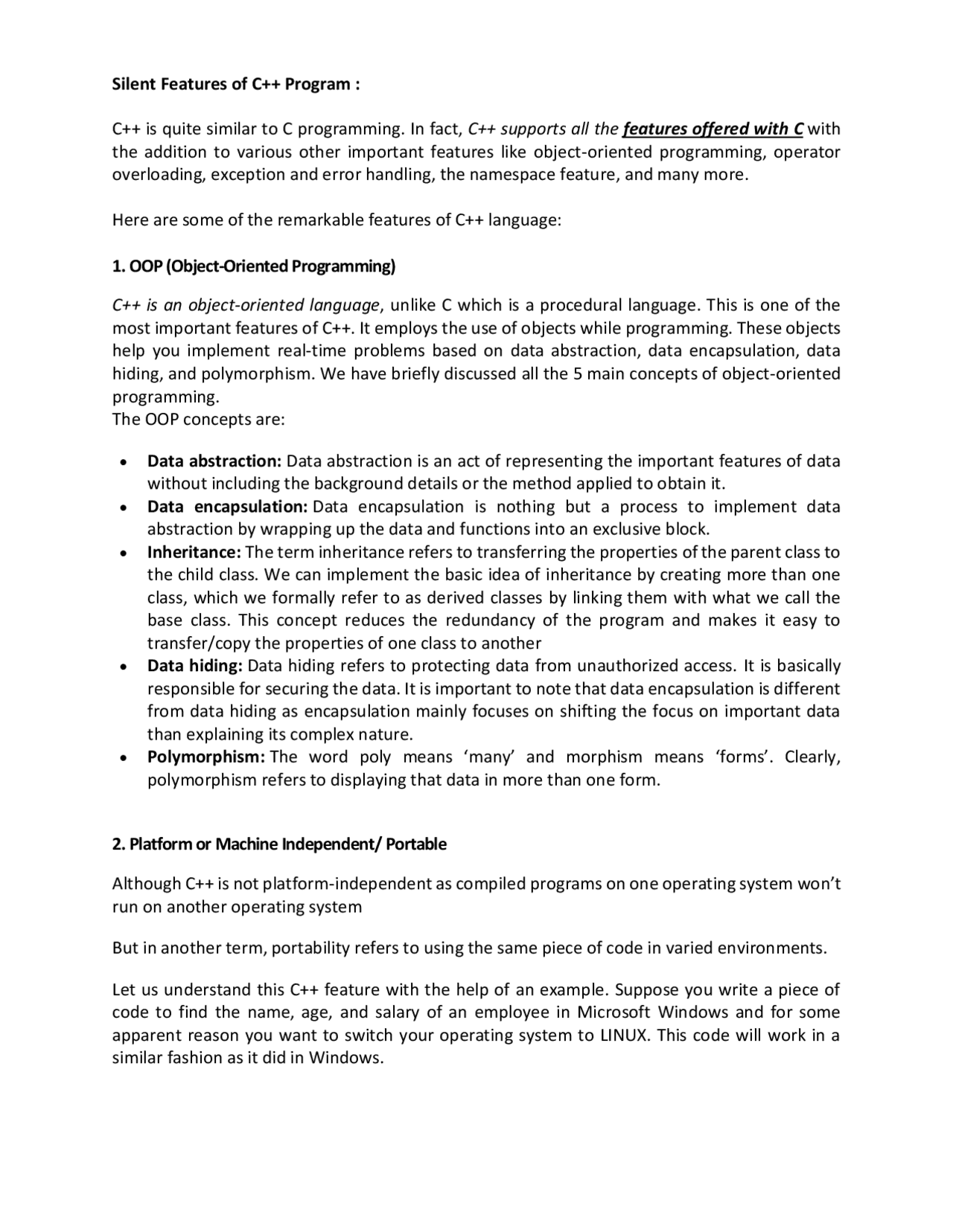 Object oriented lecture notes - Docsity