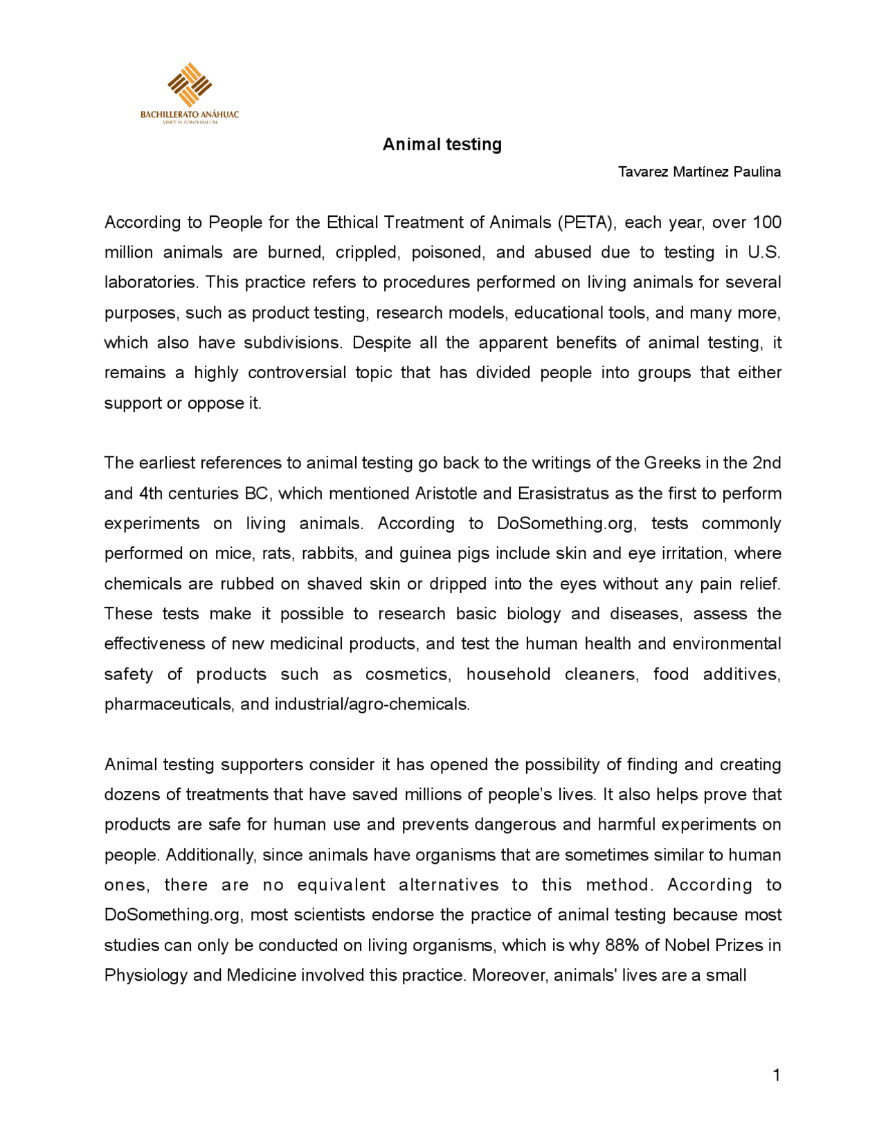 Animal Testing (Expository Text) | Guías, Proyectos, Investigaciones de ...