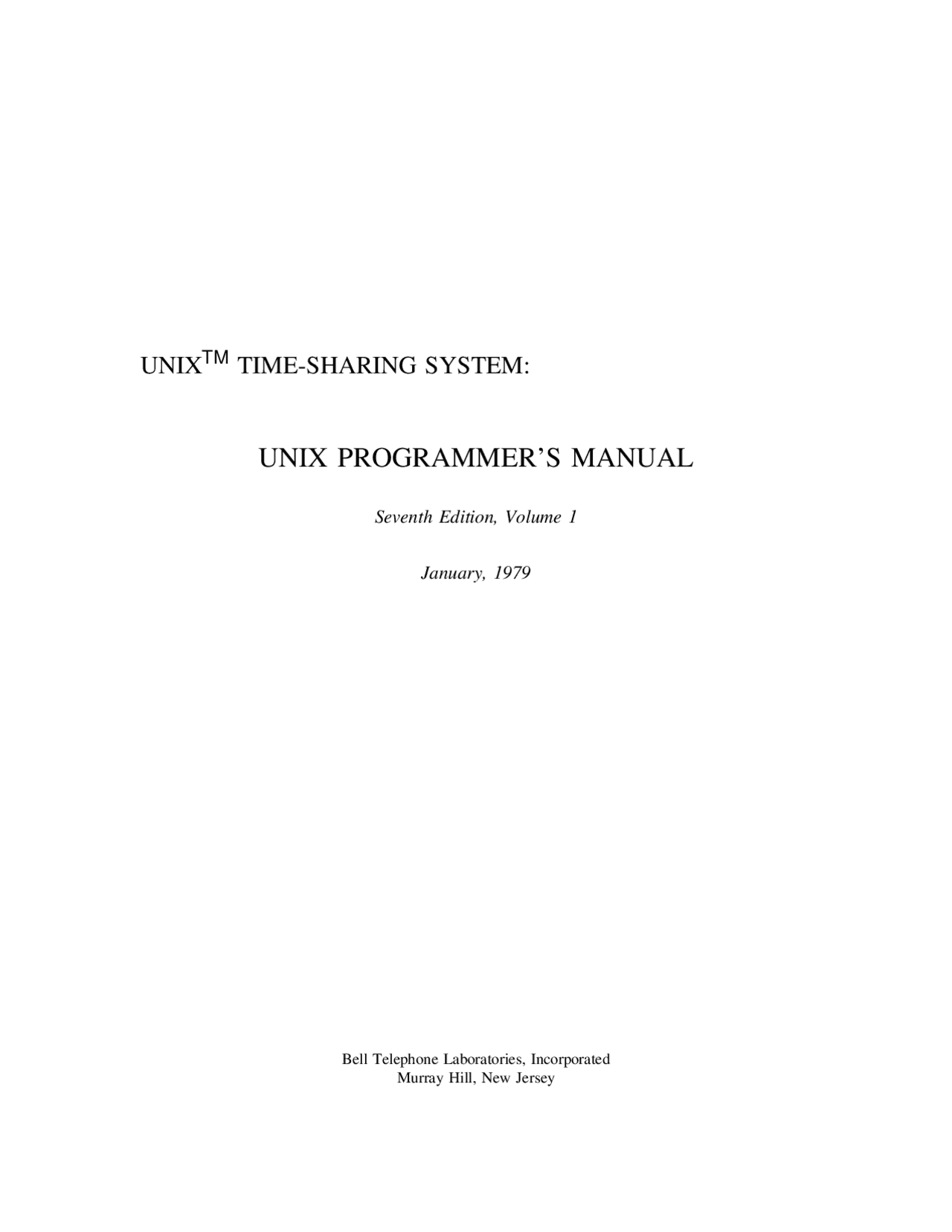 UNIX Programmer's Manual - Docsity