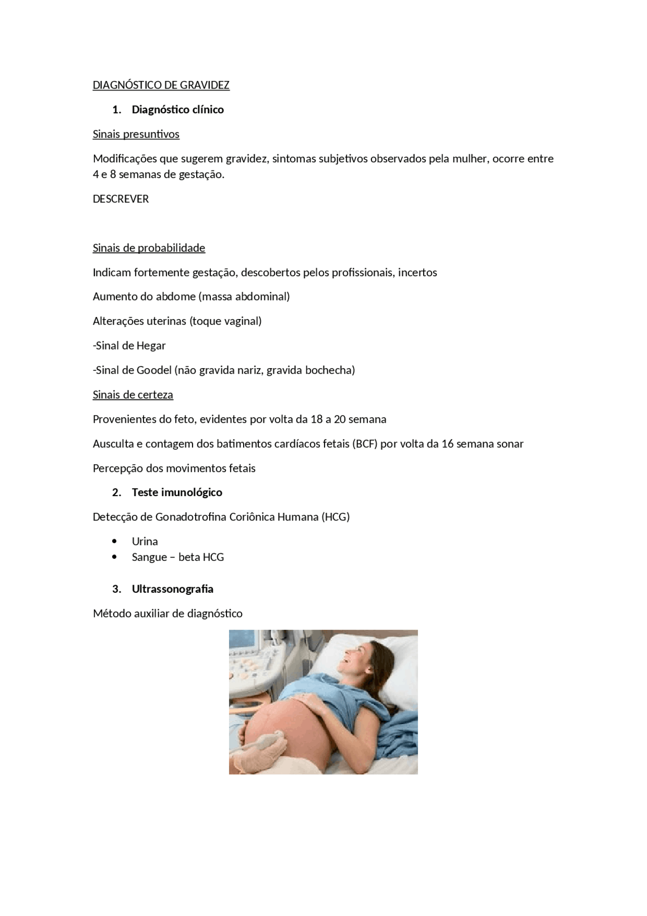 DIAGNÓSTICO DE GRAVIDEZ - Docsity