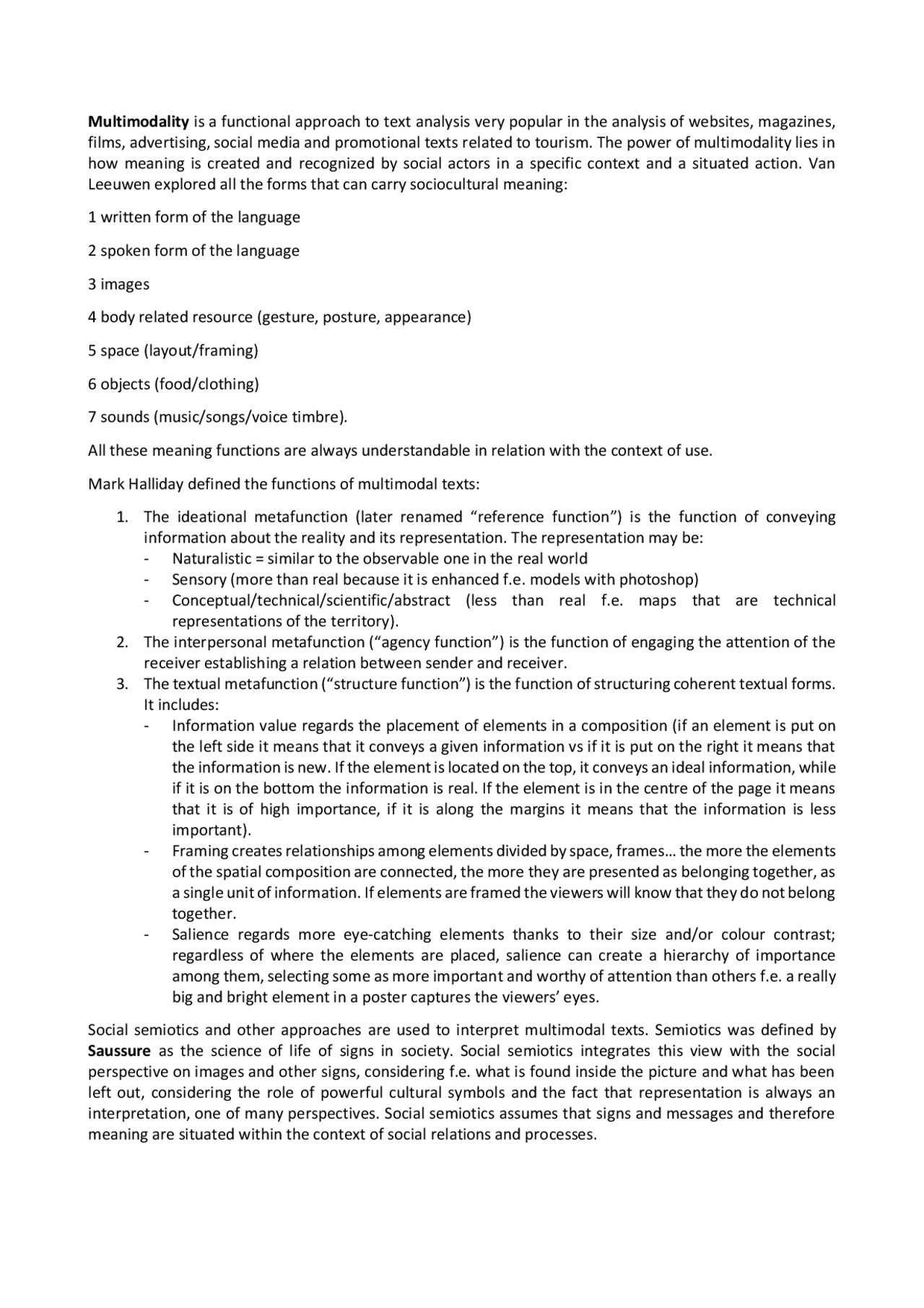 MULTIMODALITY AS A FUNCTIONAL APPROACH TO TEXT ANALISYS | Appunti di ...