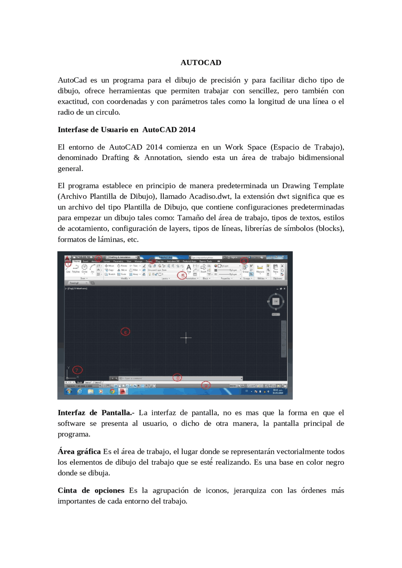 AutoCAD: Interfase de Usuario en AutoCAD 2014 - Docsity
