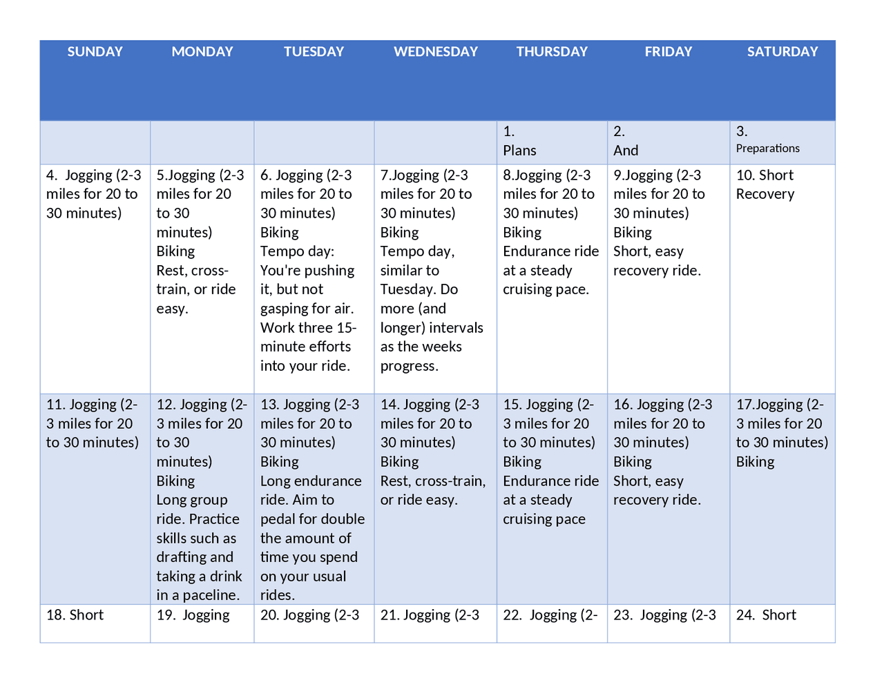 Bike Program.pdf Bike training for beginners - Docsity