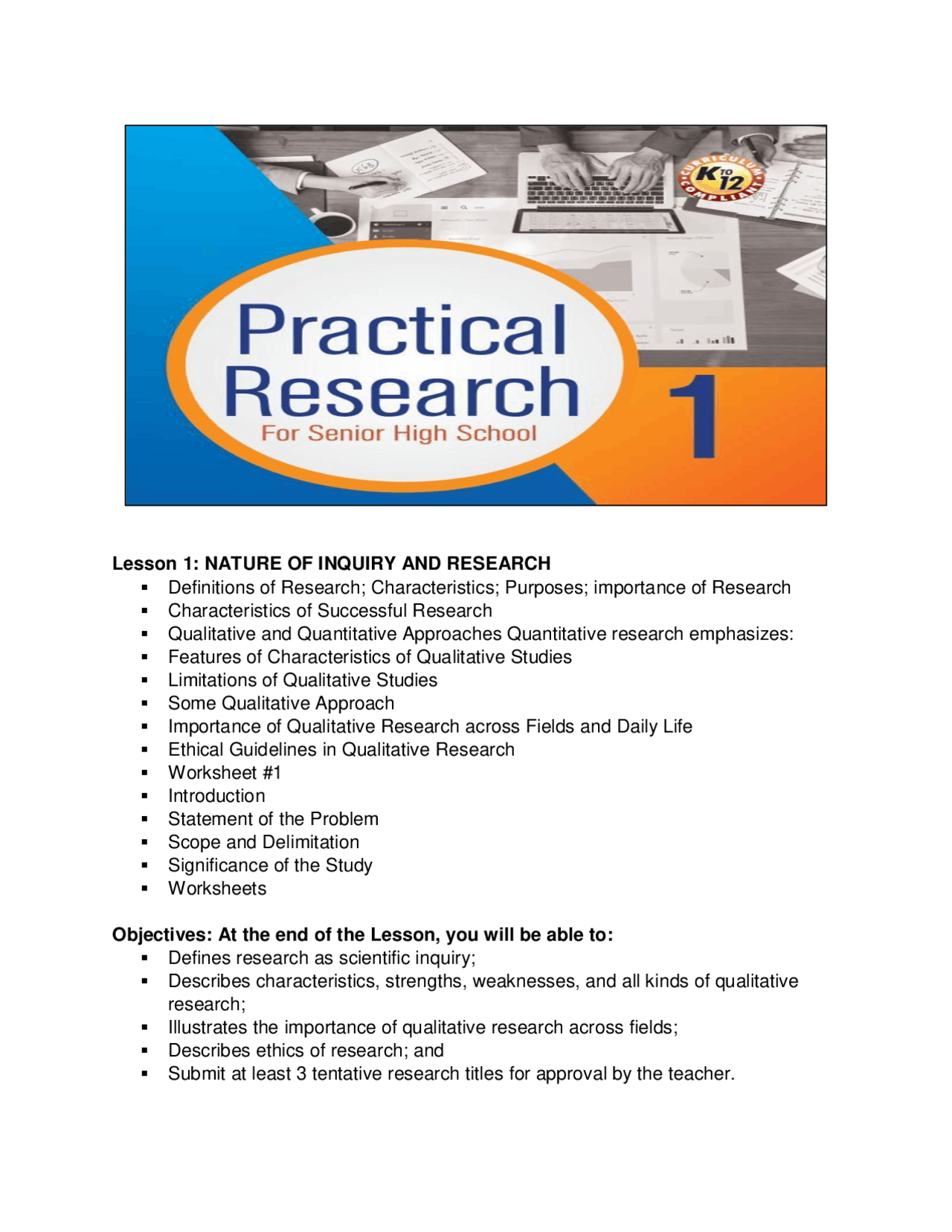 Practical Research 1 - Docsity