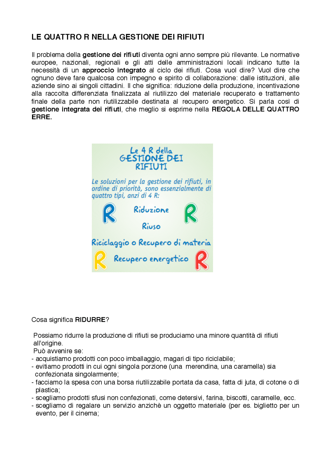 Regola delle quattro R Docsity