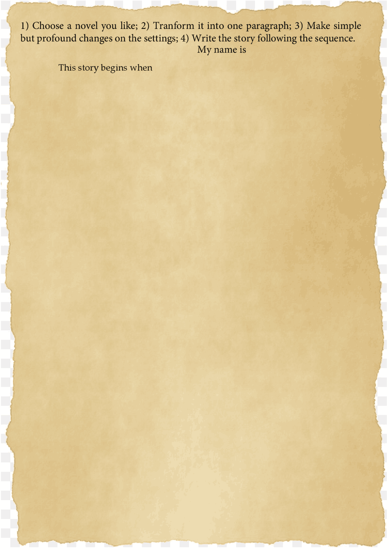 Writing Form Document - Docsity