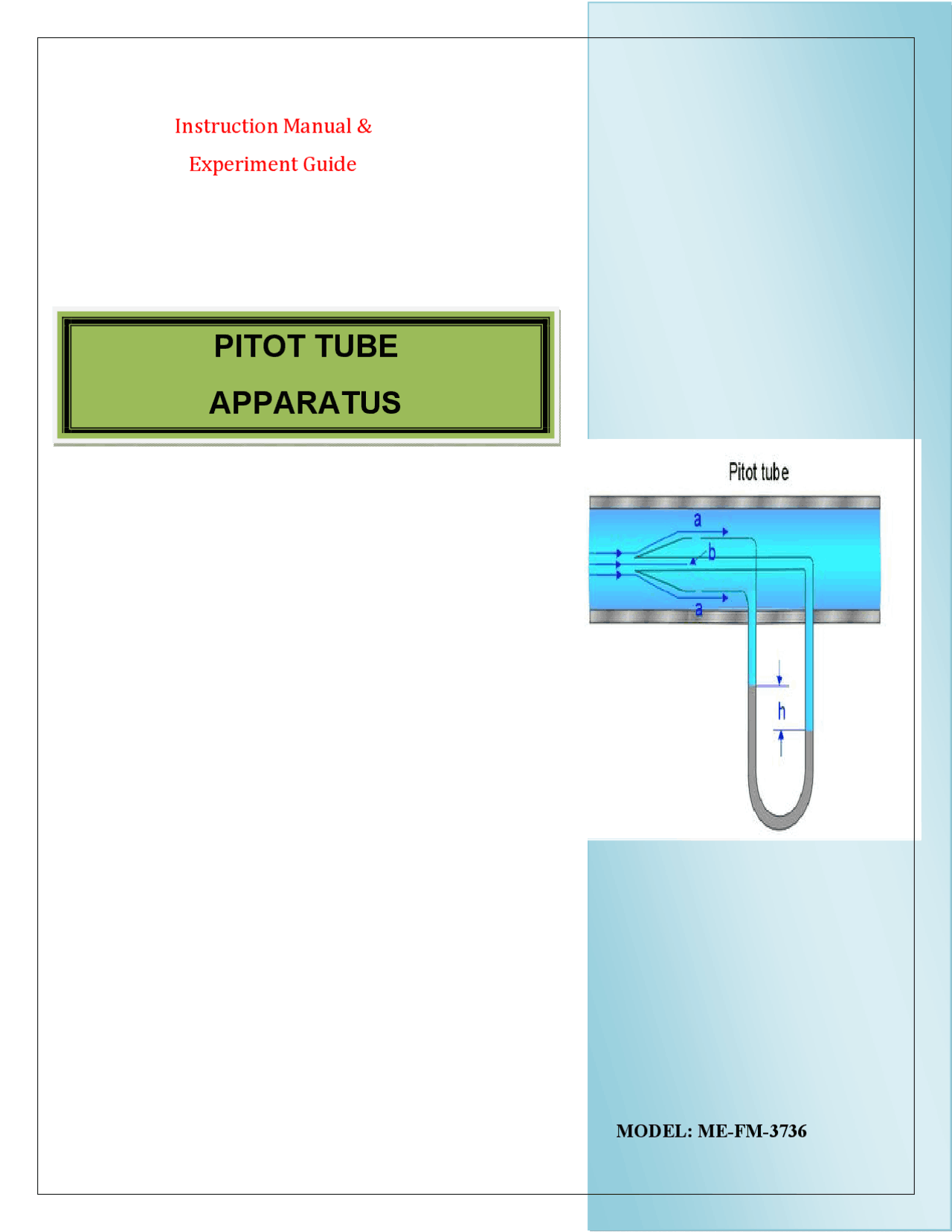 Experiment 13 Pitot Tube Lab Reports Fluid Mechanics Docsity
