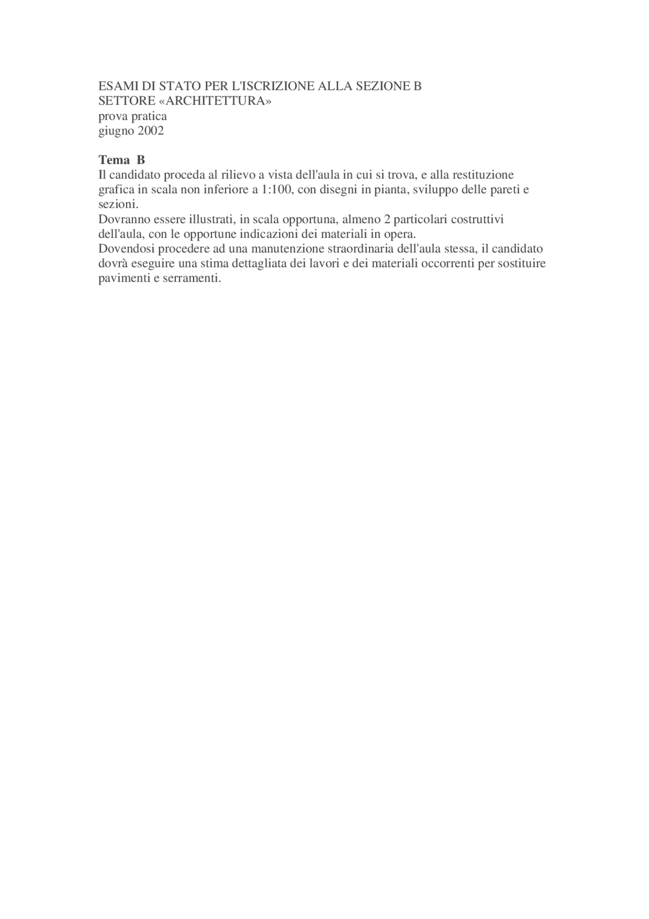 prove scritte esame di stato