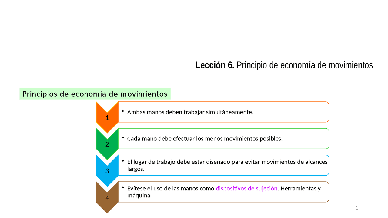 PRINCIPIOS ECONOMIA DE MOVIMIENTOS uacj - Docsity