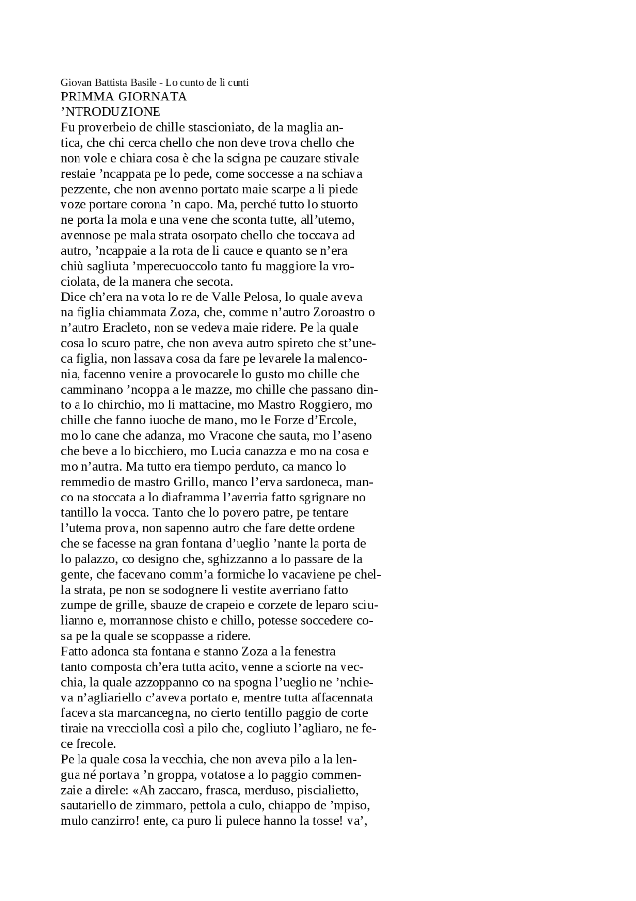 Basile poesia letteratura Docsity