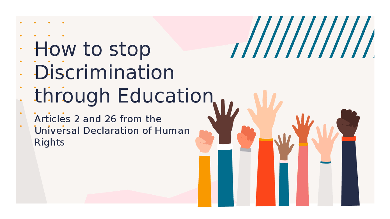 How to stop discrimination through education - Docsity