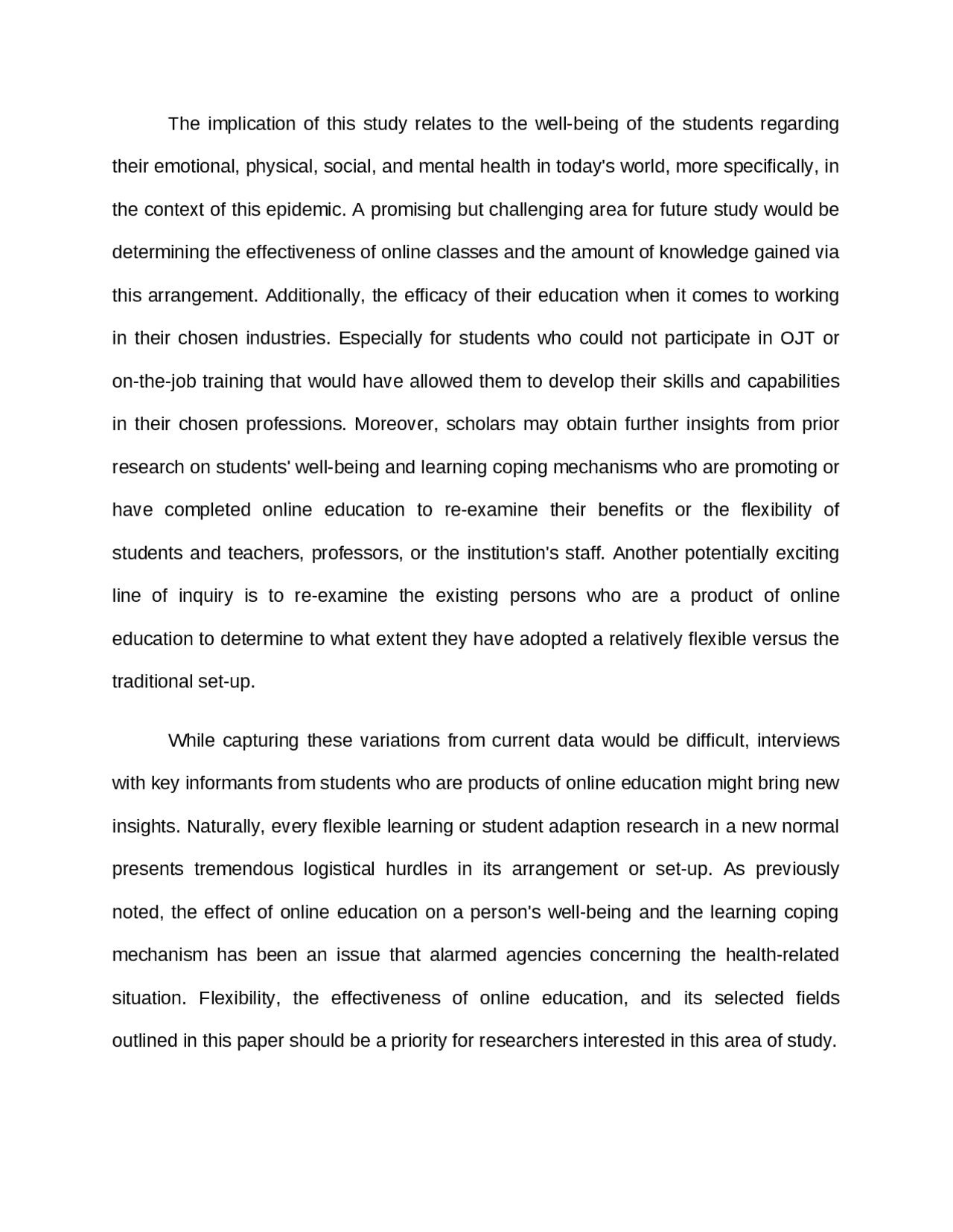 Implication Of The Study In Research Example Example of Implication of the study | Thesis Research Methodology | Docsity