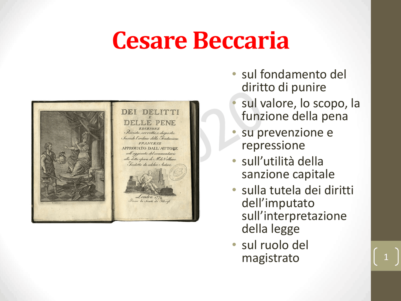 Beccaria - 'Dei delitti e delle pene' - Docsity