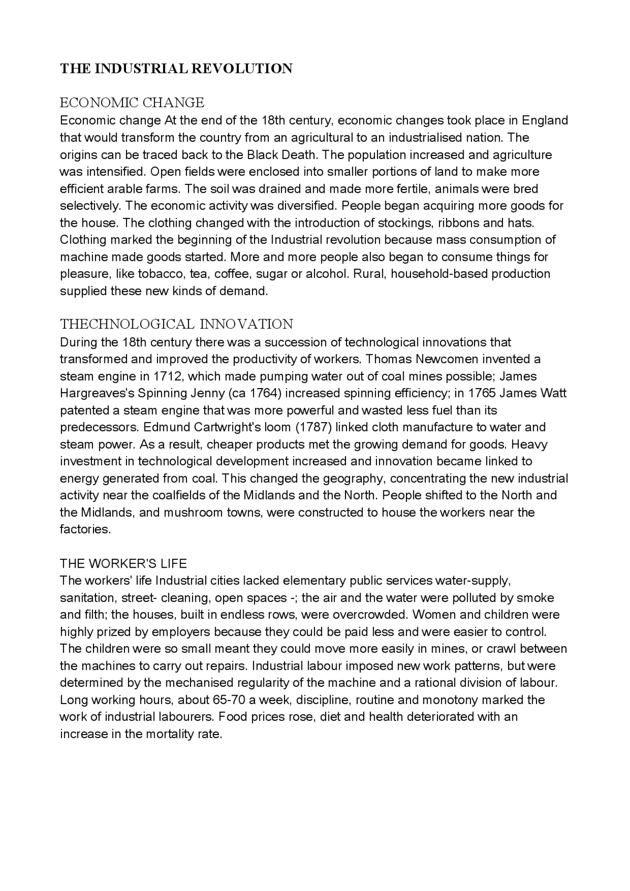 Industrial Revolution - Docsity