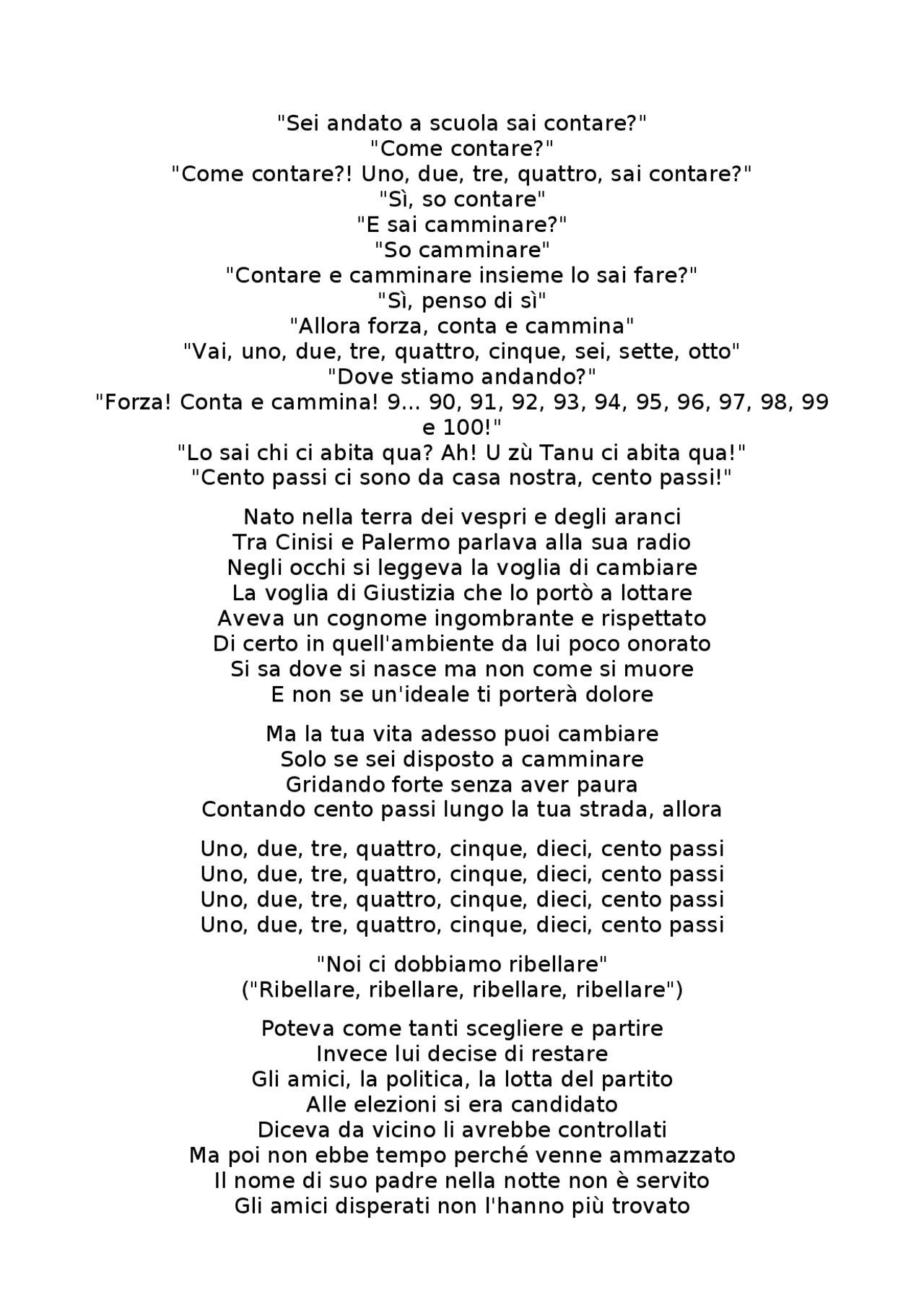 Canzone I Cento Passi Appunti Di Italiano Docsity canzone-i-cento-passi-appunti-di-italiano-docsity