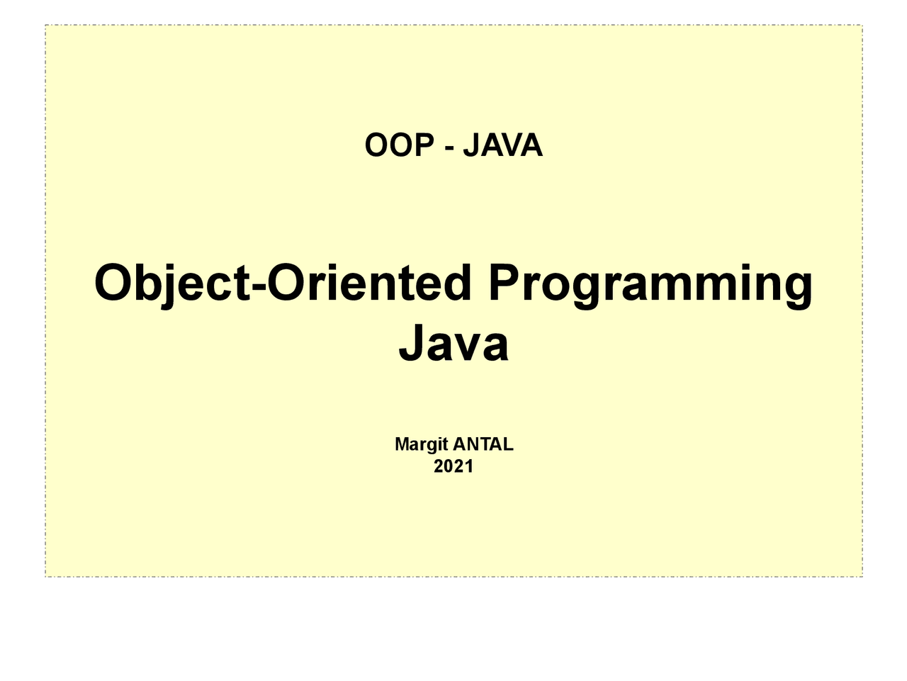 Object-Oriented Programming through Java - Docsity